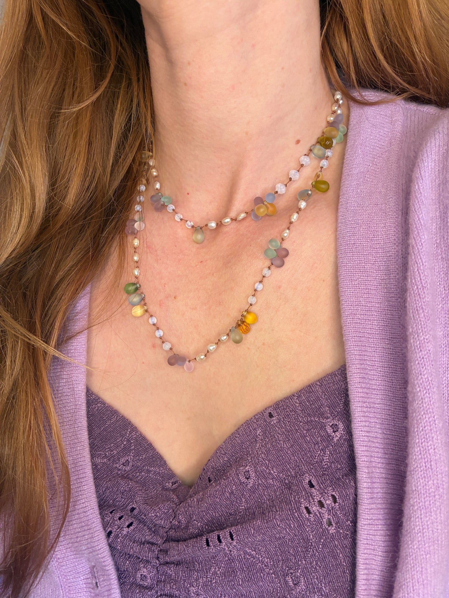 Collier Rosée de Printemps long