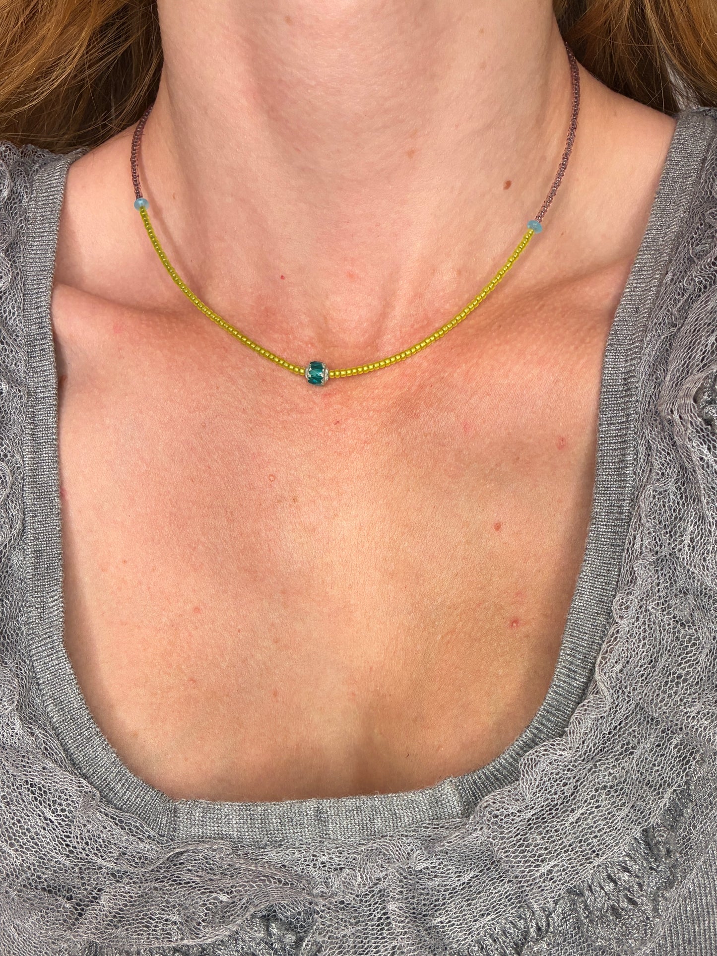 Collier Citron bleu