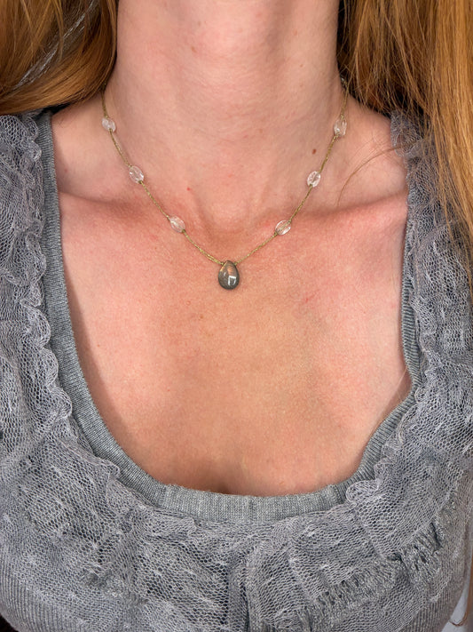 Collier Écume cuivrée court