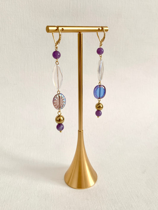 Boucles d’Oreilles Funky Purple